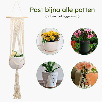 Handgemaakte Macrame plantenhangers | 5 Varianten
