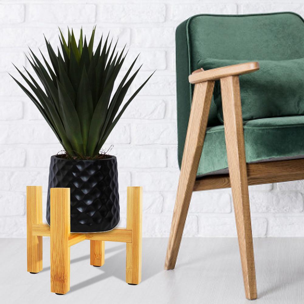 Stijlvolle houten plantenstandaard