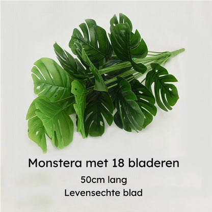 Kunst Monstera | 18 bladeren