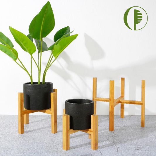 Stijlvolle houten plantenstandaard